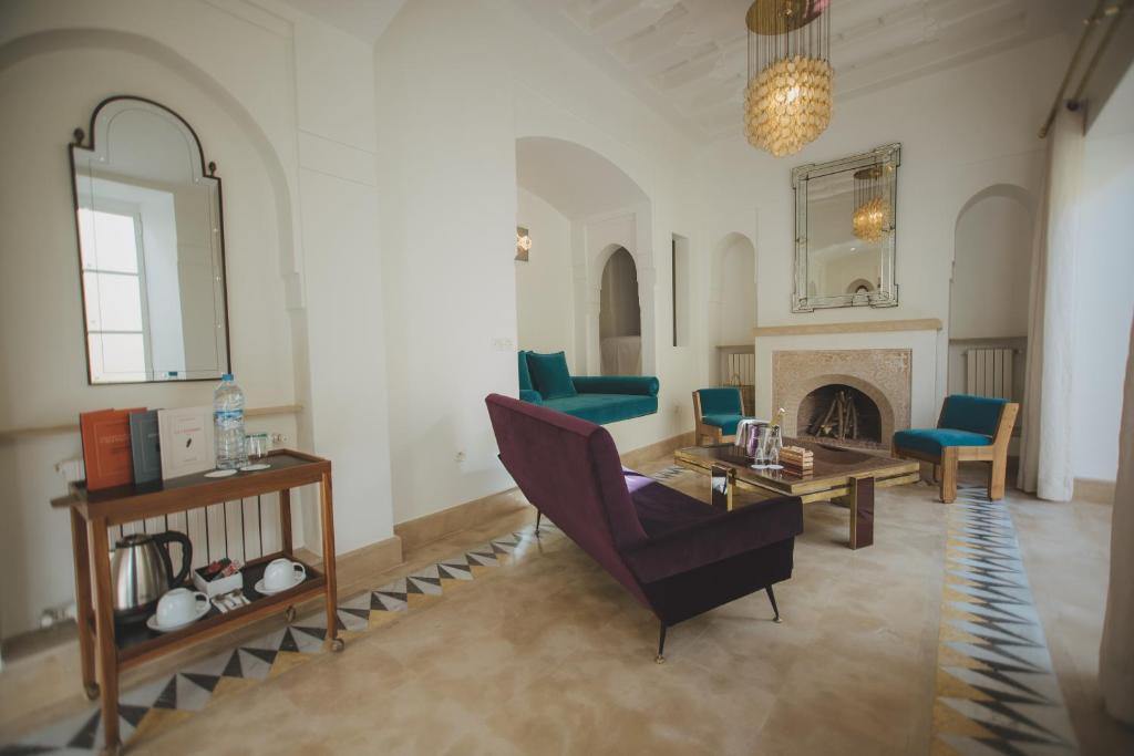 salon chambre hotel deux tours luxe marrakech